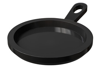 frying pan icon. cooking utensil concept. Minimal cartoon skillet pan cookware for cooking app banner. isolated on white background. 3d render.