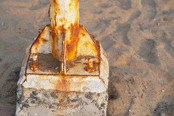 Rusted Iron Pipe Showing a Visible Crack   