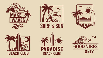 Good Vibes Only Beach Surf Logo Pack