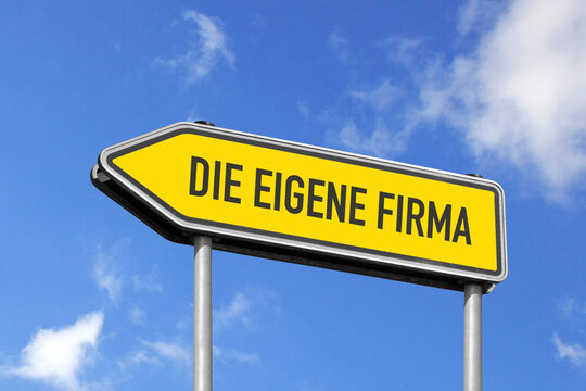 Wegweiser Verkehrsschild; die eigene Firma