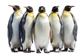 emperor penguins isolated on white background ,PNG. AI Generated 