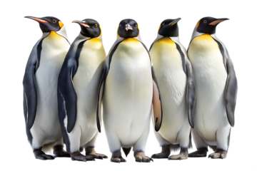 emperor penguins isolated on white background ,PNG. AI Generated