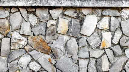 Rustic stone wall with varied shapes and tones