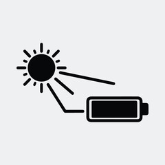 Silhouette solar energy battery charging renewable source Vector illustration