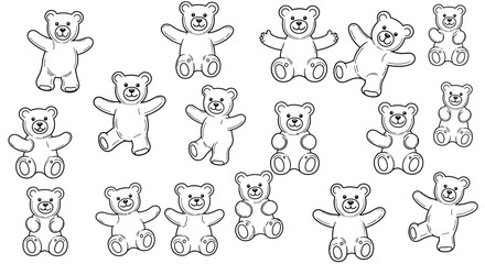 Adorable hand drawn teddy bears pattern for children's designs