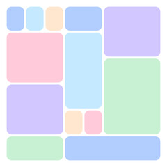 Modular Shapes Bento Grid Template Stock Vector