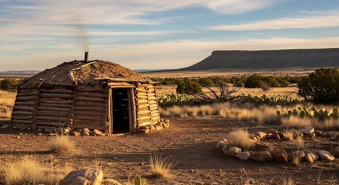 Explore historic hogan dwelling in arizona desert landscape travel photography
