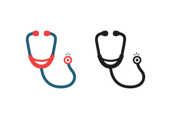 Doctor Stethoscope black silhouette medical device flat vector icon,
doctor Healthcare Equipment
