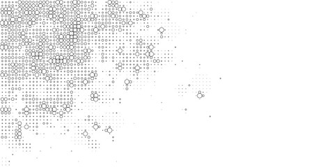 Halftone gradient. Dotted gradient, smooth dots spraying and halftones dot background seamless horizontal geometric pattern vector template set.