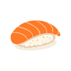 Nigiri sushi topped with fresh salmon