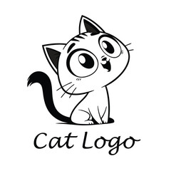 Modern and minimalist cat logo