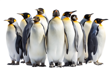 emperor penguins isolated on white background ,PNG. AI Generated 
