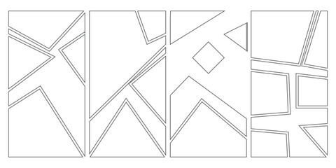 Fototapeta premium Cartoon comic book page templates manga storyboard panels, blank grids for collage, magazine, poster layouts in vector graphic design.