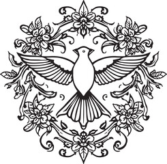  Elegant Bird Mandala Silhouette