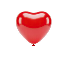 A red heart-shaped balloon floating in the air.
