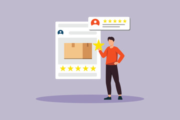 Product Rating Concept. Colored flat vector illustration isolated