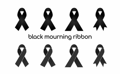 Black Mourning Ribbon Symbol in Vector Art