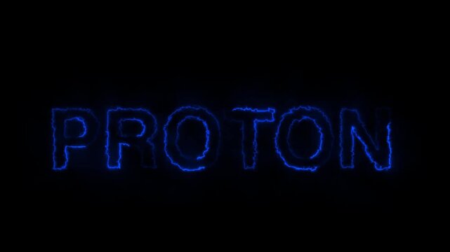 Blue Word Proton Neon Light Effect For Video Overlay