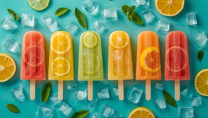Delicious fruit popsicles summer treat refreshing ice popsicles homemade fruit bars food