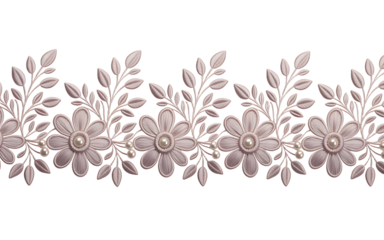 Floral lace isolated on transparent background