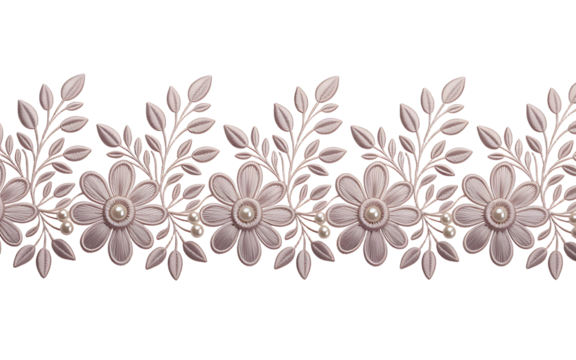 Floral lace isolated on transparent background