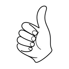 Simple line drawing of a thumbs up hand gesture