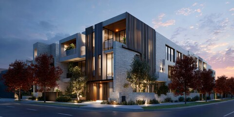 Large building with a lot of windows and a balcony