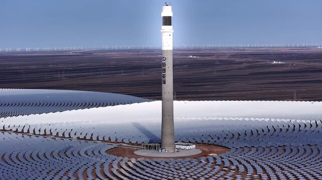 Twin Towers and One Machine Solar Thermal Energy Storage Power Station
