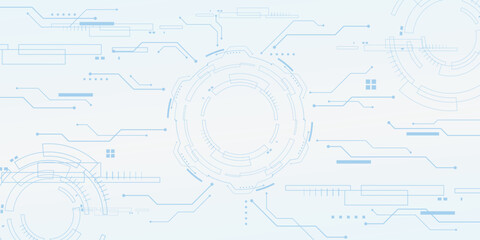 Futuristic Technology Circuit Background with Abstract Blue Lines and Copy Space
