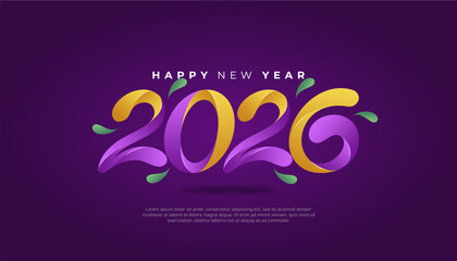 Happy New Year 2026 Colorful Celebration Banner Template Design