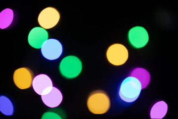 colorful bokeh lights on black background,abstract background of colorful bokeh lights,light leak overlay effect with rainbown bokeh ,Christmas xmas bokeh backgrou,glitter bokeh sparkles lights