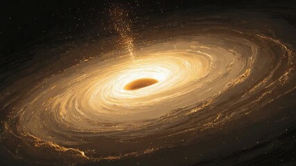 A mesmerizing black hole with a swirling accretion disk and powerful jets of energy. - Powered by Adobe