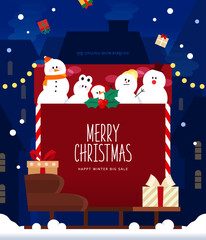 Christmas year event illustration invitation