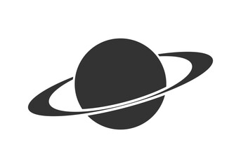 Saturn planet icon with rings, representing a celestial body in space, symbolizing the solar system