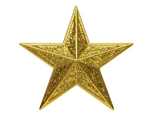  Vintage Gold Wire Star Tree Topper with Twinkling Lights, 3D Perspective, Isolated PNG,And transparent the background.