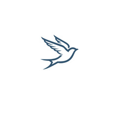Minimalist Swallow Bird Logo Design – Elegant Flying Bird Symbol