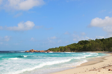 Seychelles islands, La Digue, Anse Cocos beach