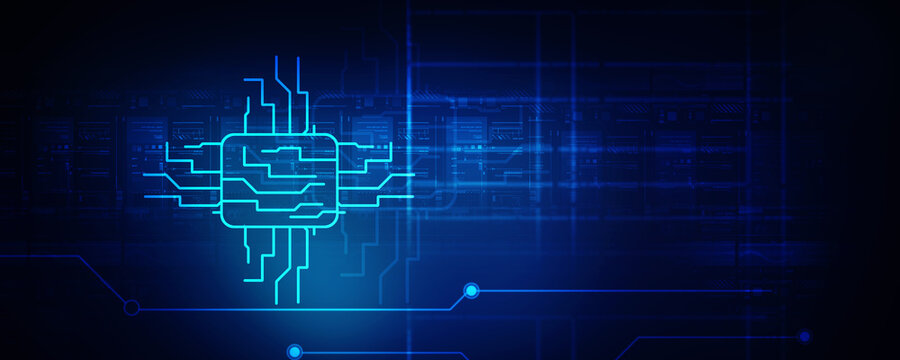 2d illustration latest computer microchips
