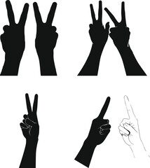 set of hand gestures