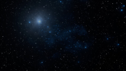 A photographic 3D illustration of space with stars, nebula, and the Sun in 8K resolution