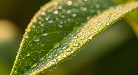 water drops on a leaf