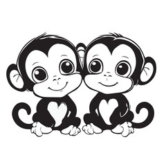 cartoon of two baby monkeys