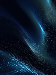 gradient of deep blues wavy lines of dots dynamic movement