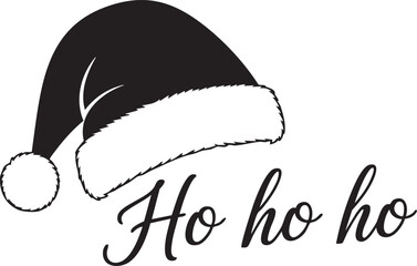 Iconic Santa hat with playful 'Ho ho ho' text evokes festive joy and holiday spirit for Christmas marketing and design projects