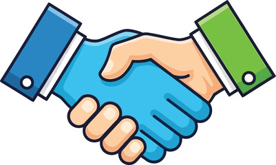Handshake illustration symbolizing agreement and partnership isolated on a white background
