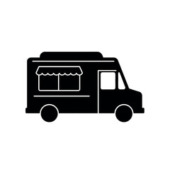 Black silhouette of a food truck.