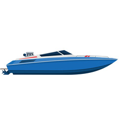 Naklejka premium Blue Speedboat Vector Illustration Isolated on White.