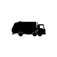 Garbage Truck Silhouette for Waste Management.