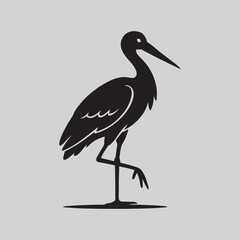 stork silhouette vector file isolated on white background