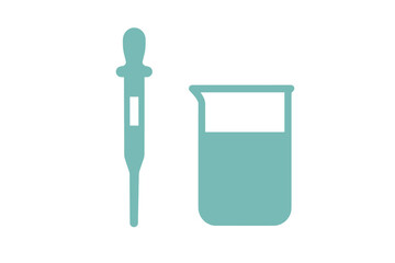 Obraz premium Laboratory dropper and beaker with liquid for scientific experiments and chemical analysis